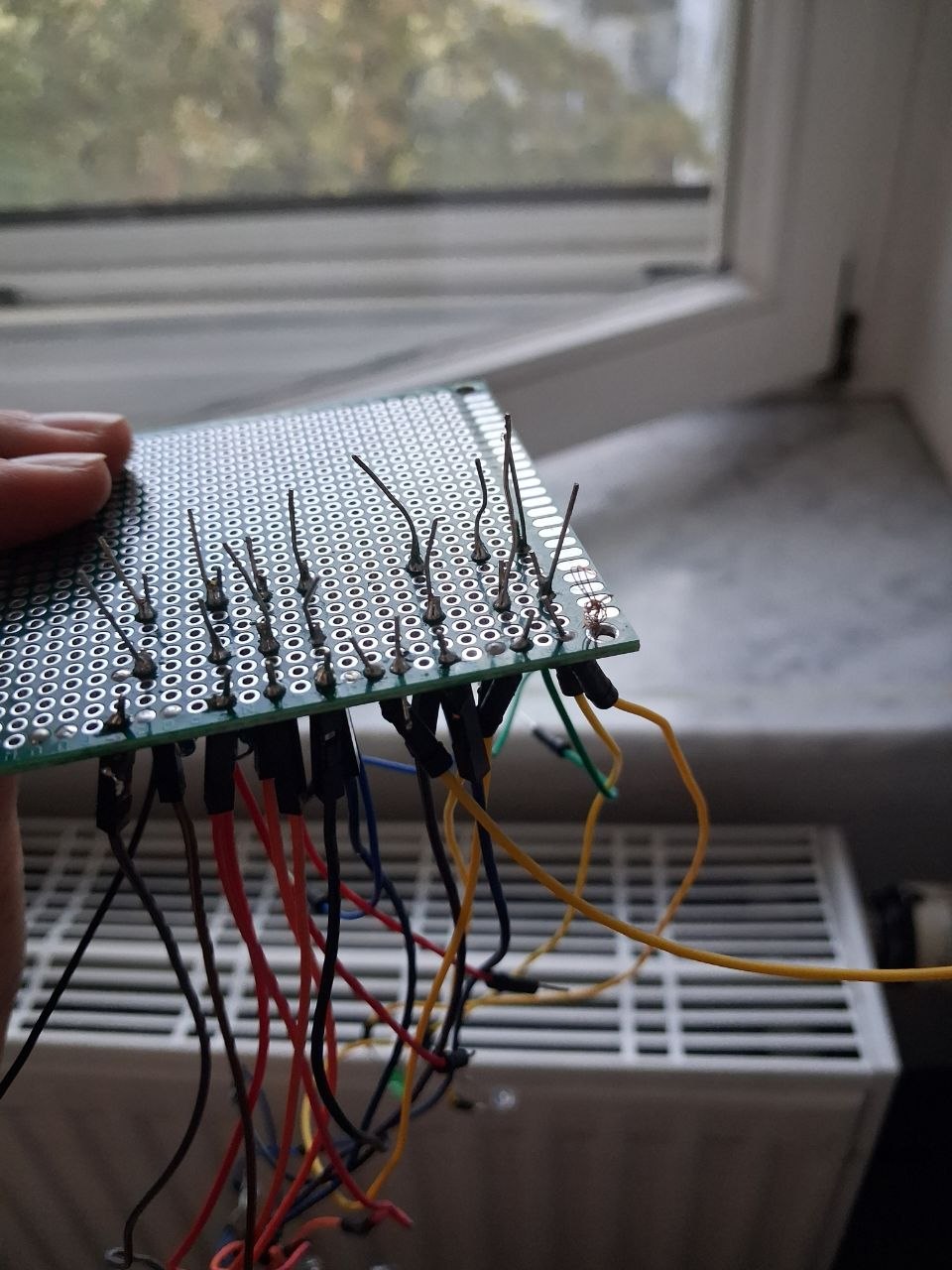 several properly soldered LEDs and resistors