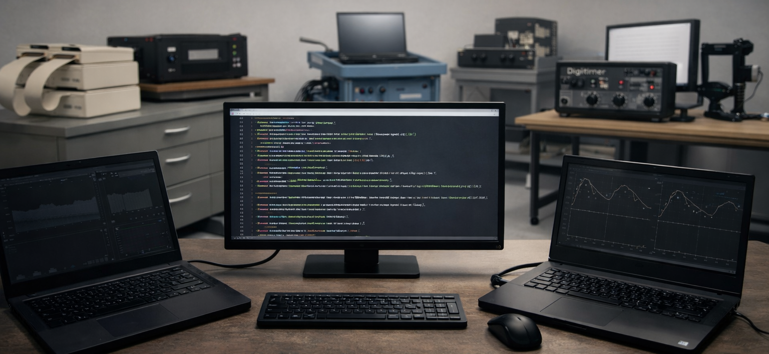 image of a pain research lab with various devices and monitors